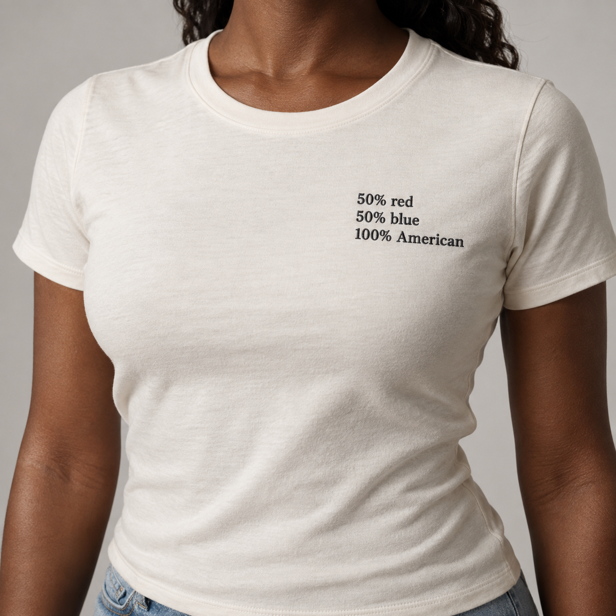 AMERICAN - Heather Dust shirt, model front view