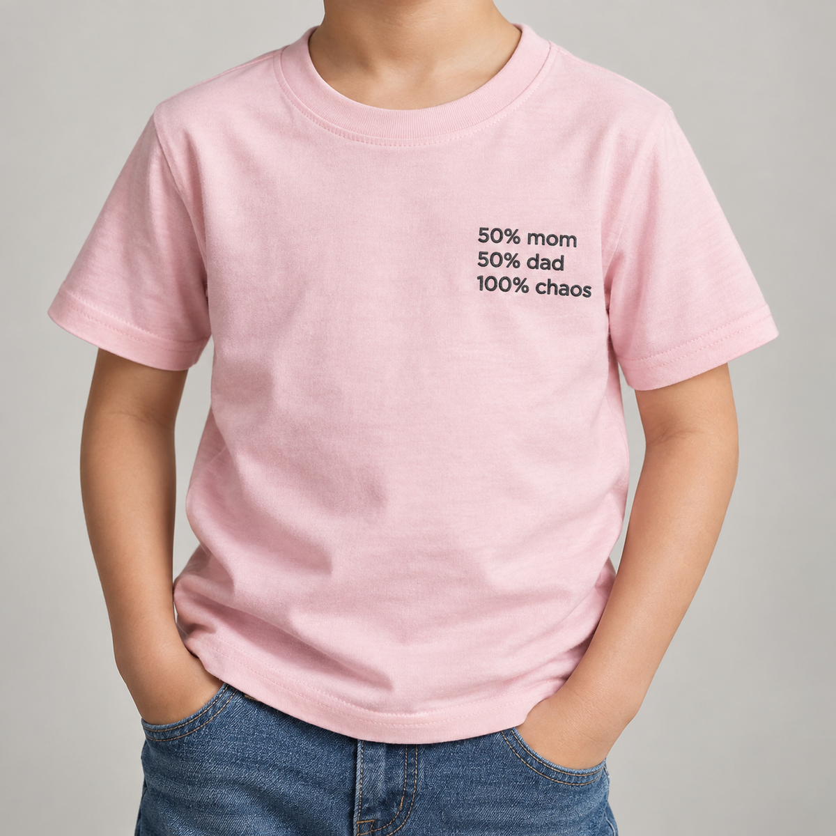 CHAOS — Youth Pink shirt, model front view