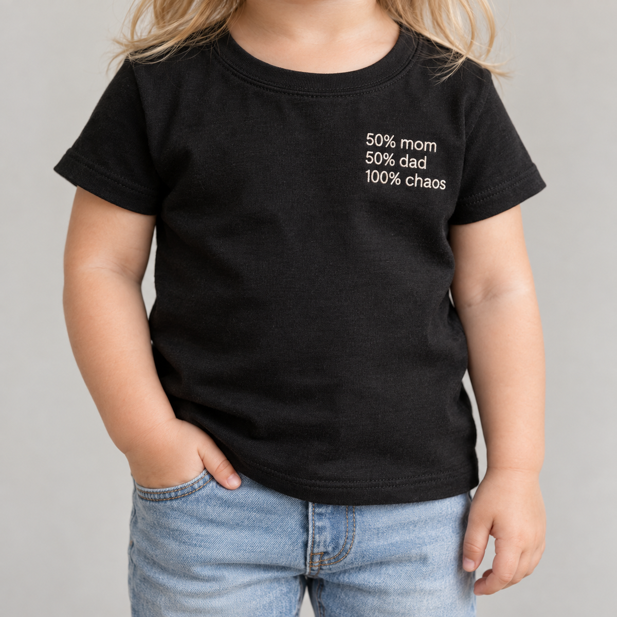 CHAOS - Toddler Black Shirt, model front view