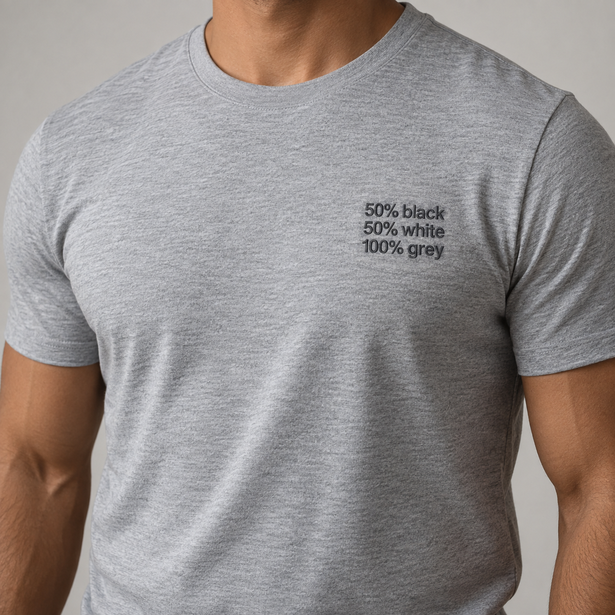 GREY - Athletic Heather shirt, model front view
