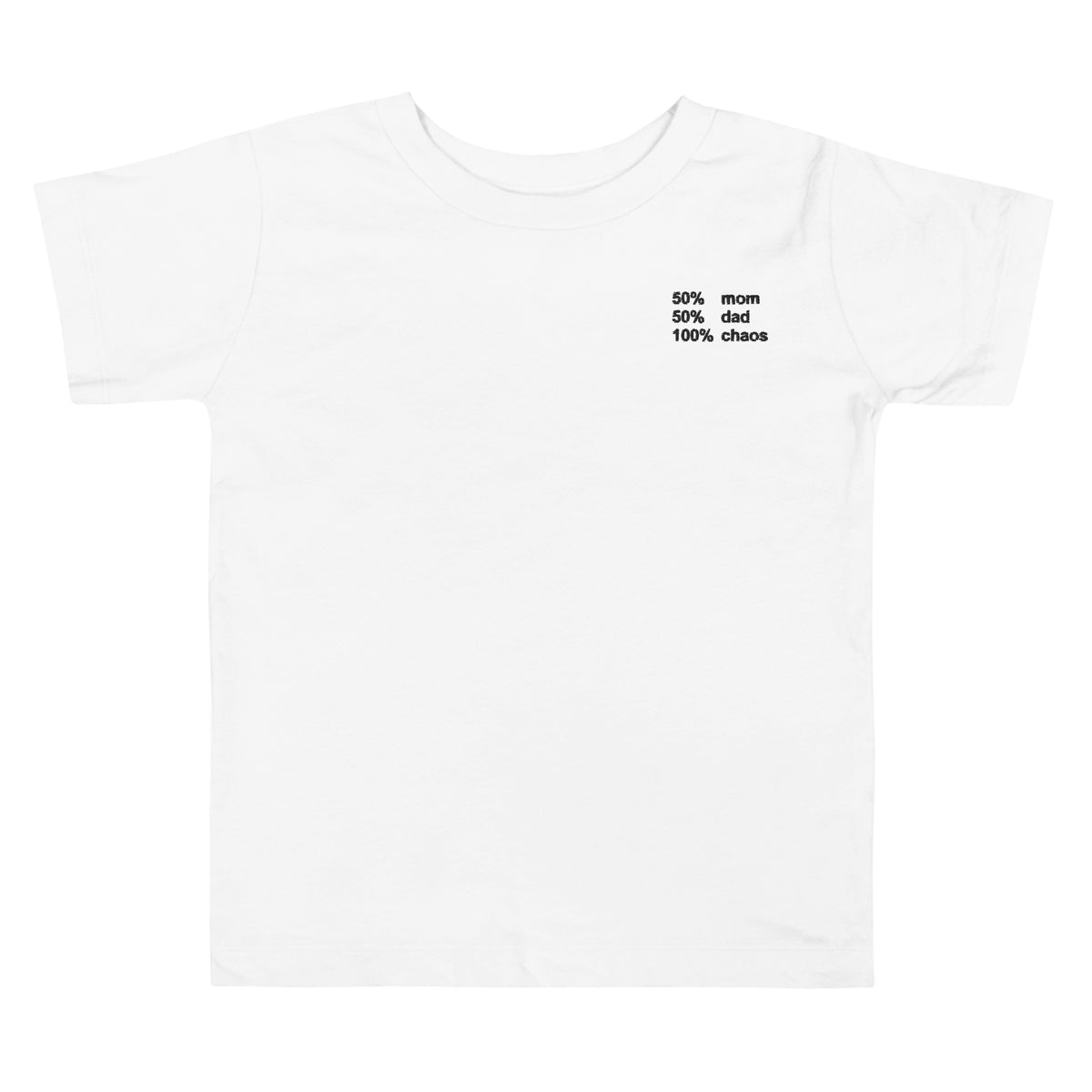CHAOS - Toddler White Shirt, product mockup front view