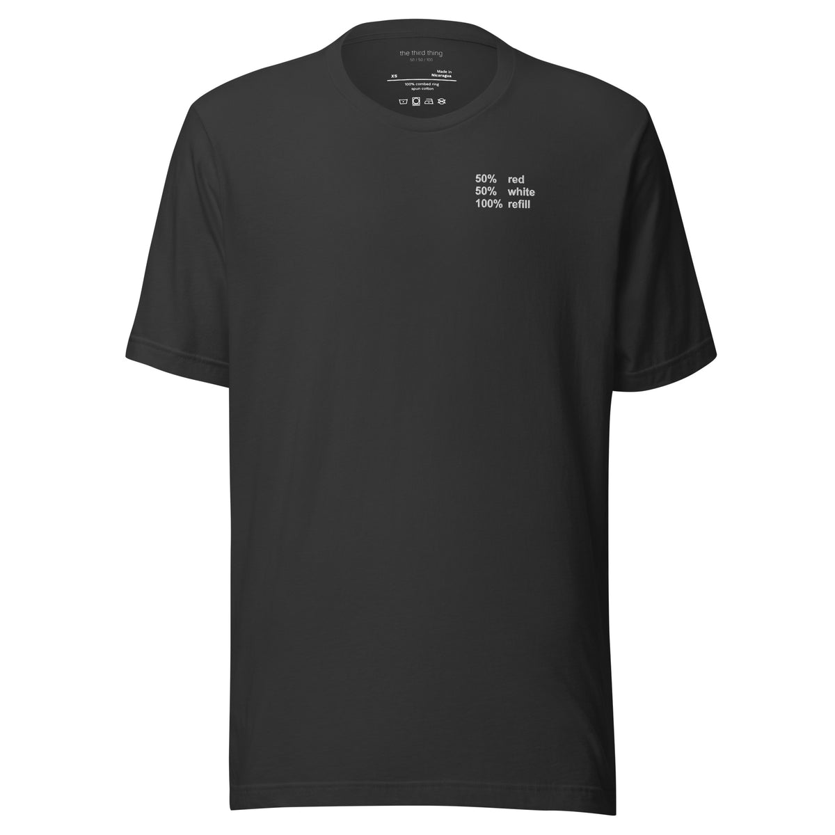REFILL - Dark Grey shirt, product mockup front view