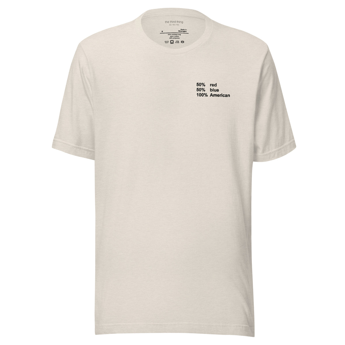 AMERICAN - Heather Dust shirt, product mockup front view