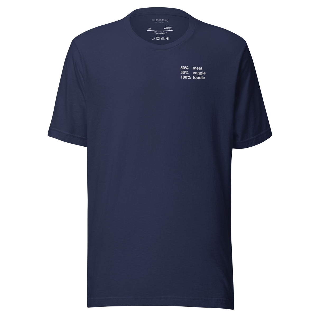 FOODIE — Navy shirt, product mockup front view