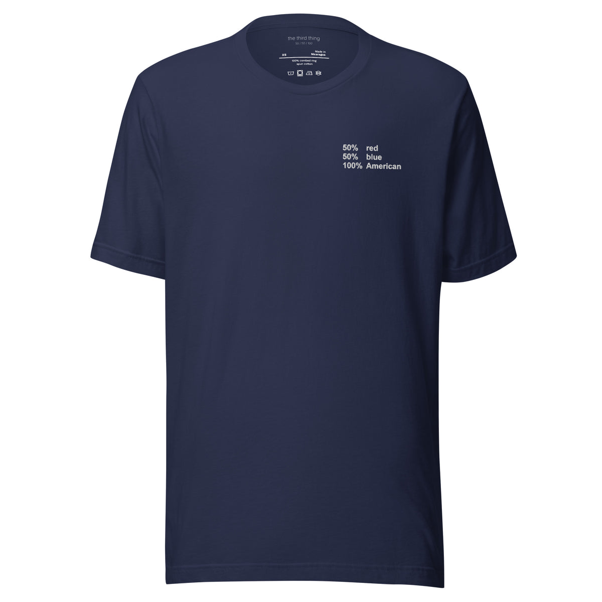 AMERICAN - Navy shirt, product mockup front view