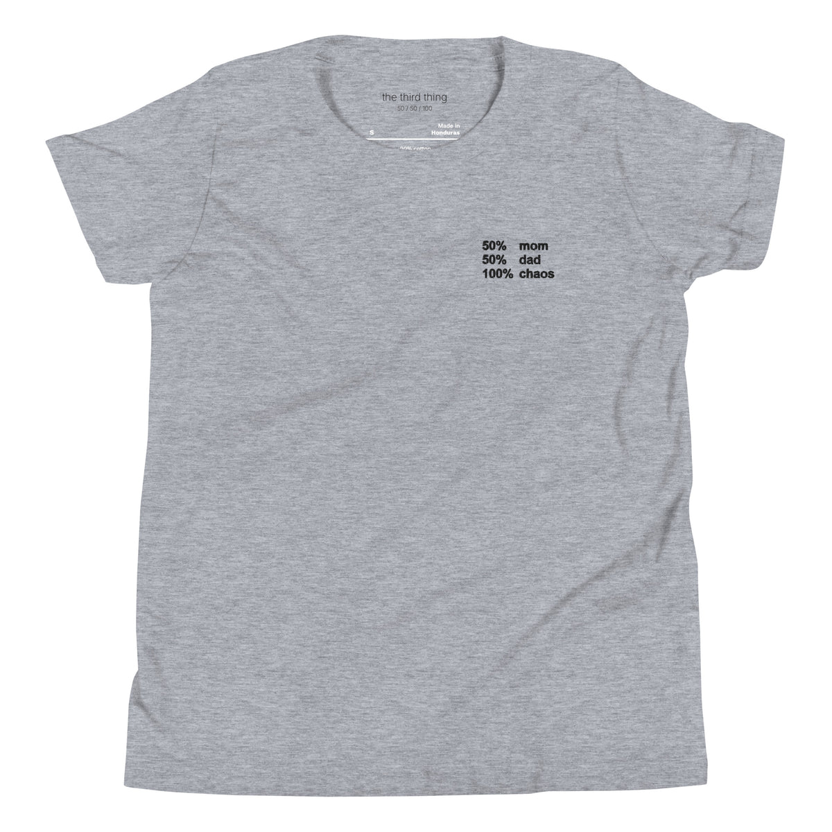 CHAOS - Youth Athletic Heather shirt, product mockup front view